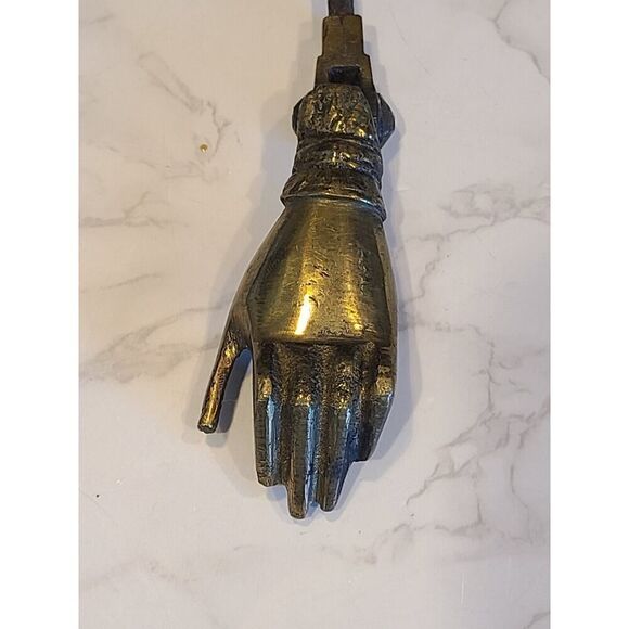 Vintage Antique Hand Feminine Brass Victorian Door Knocker Drawer Pull 3⅝" EUC - Picture 1 of 6